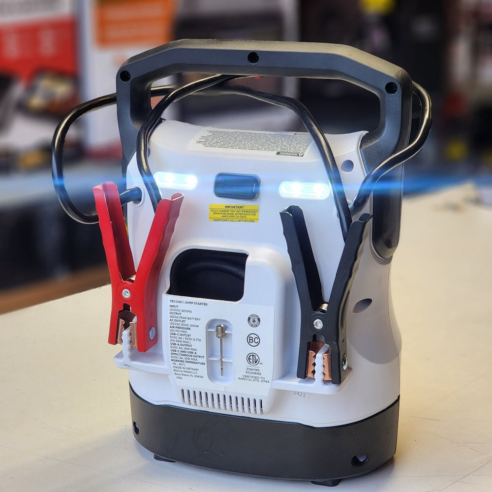 1400A Jump Starter, Compressor, USB and AC Power (VECJ14C) 1400A Jump Starter, Compressor, USB and AC Power (VECJ14C)